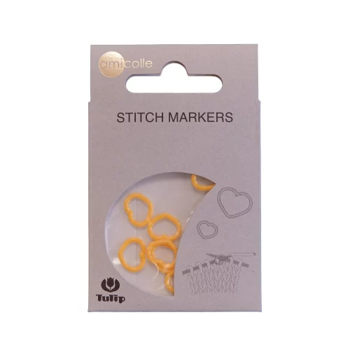 Tulip Heart Shaped Stitch Markers 7pcs per Pack (Various Colours) - Yellow, M