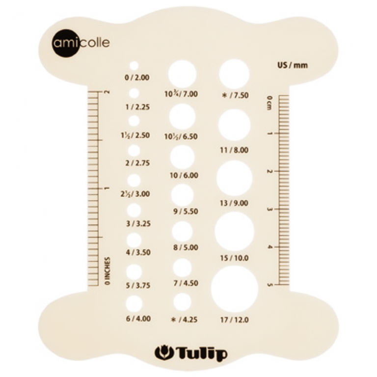 Tulip Knitting Needle Gauge (Various Colours) Tulip Needles UK