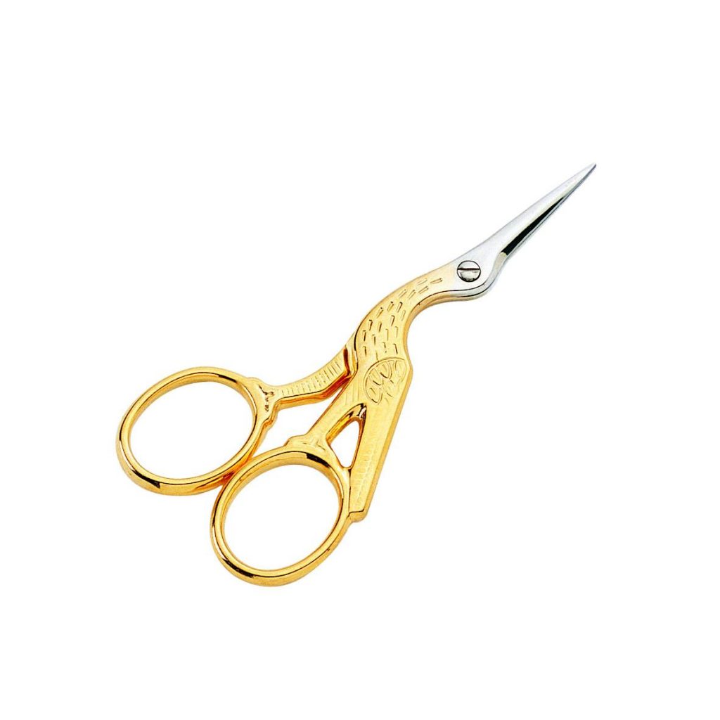 Gold Plated Premax Embroidery Stork Scissors 3 1/2 Tulip Needles UK