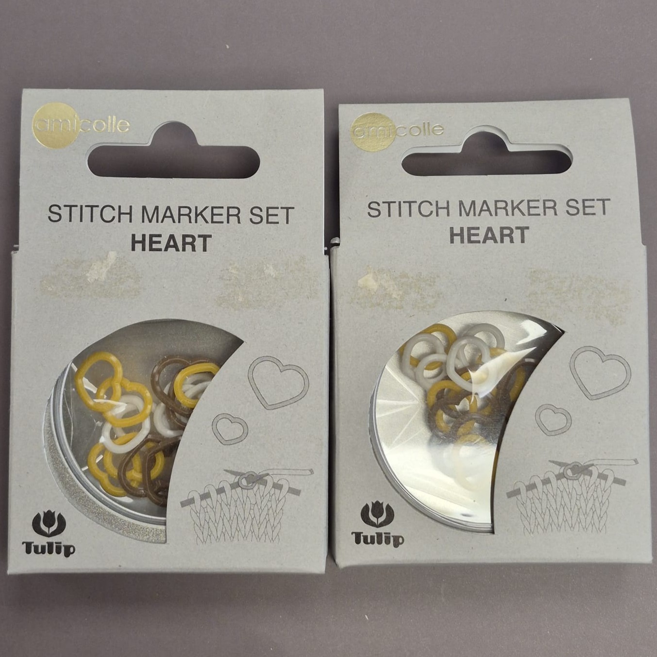Slightly Damaged Tulip Heart Stitch Markers (M/M/L and S/M/L) - Image 3