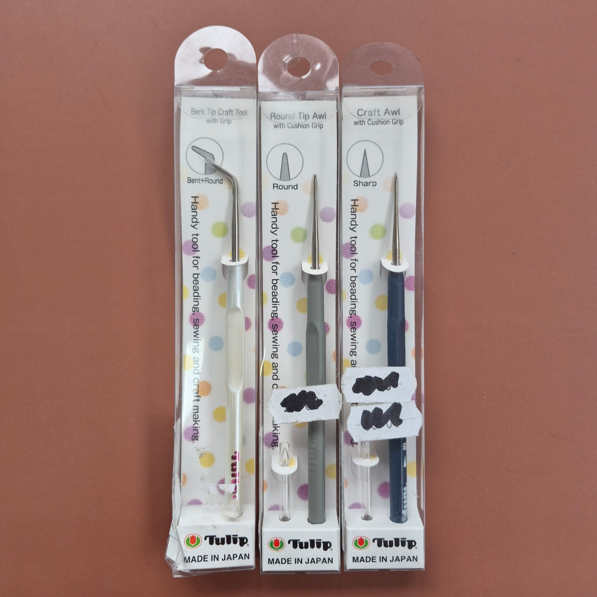 Slightly Damaged Tulip Craft, Round tip and Bent tip Fine Beading Awl - Image 1
